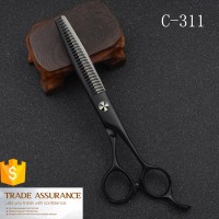 C-311straight handle black hair scissors